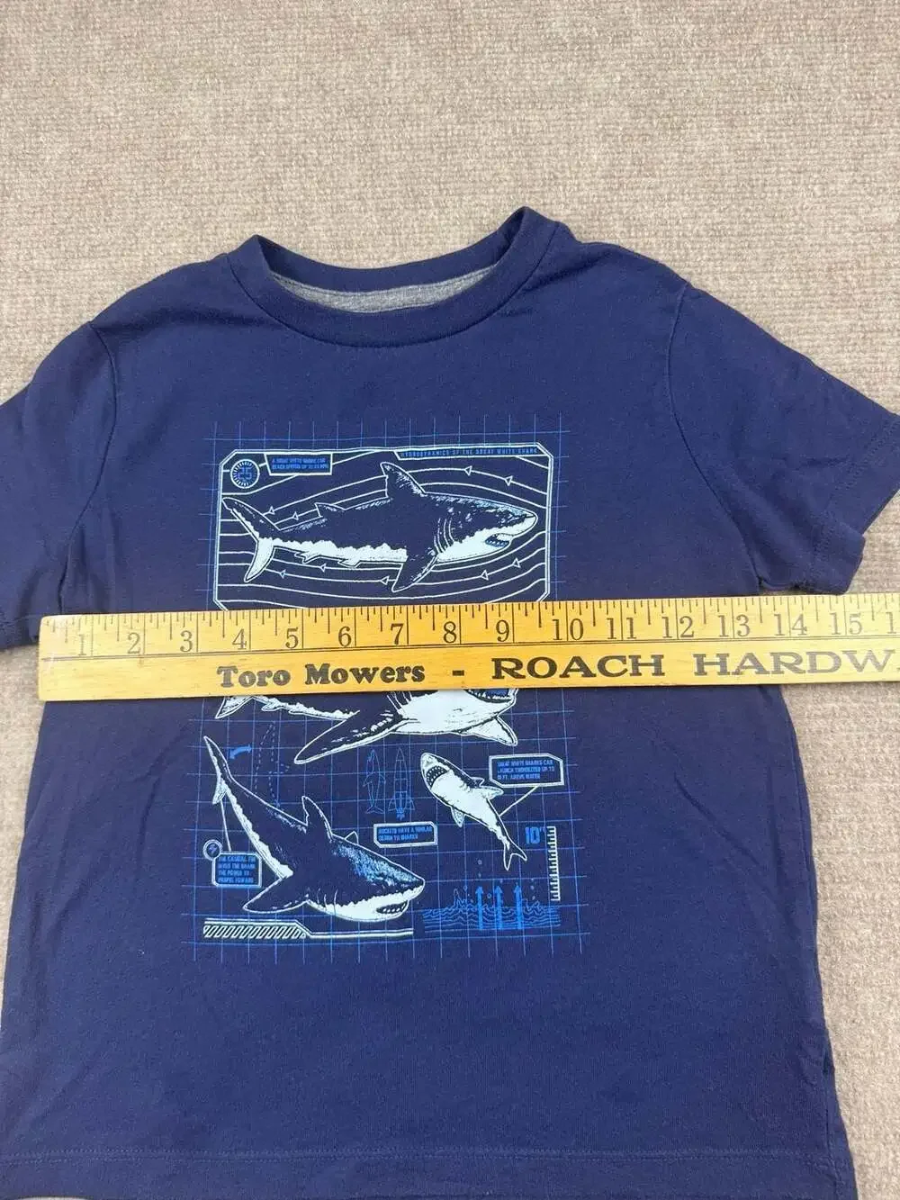 Old Navy Boys Navy Blue Shark Graphic Print T-Shirt